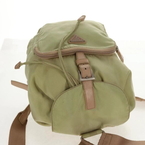 PRADA Backpack Nylon Beige Silver Auth 145849 - Picture 7 of 16
